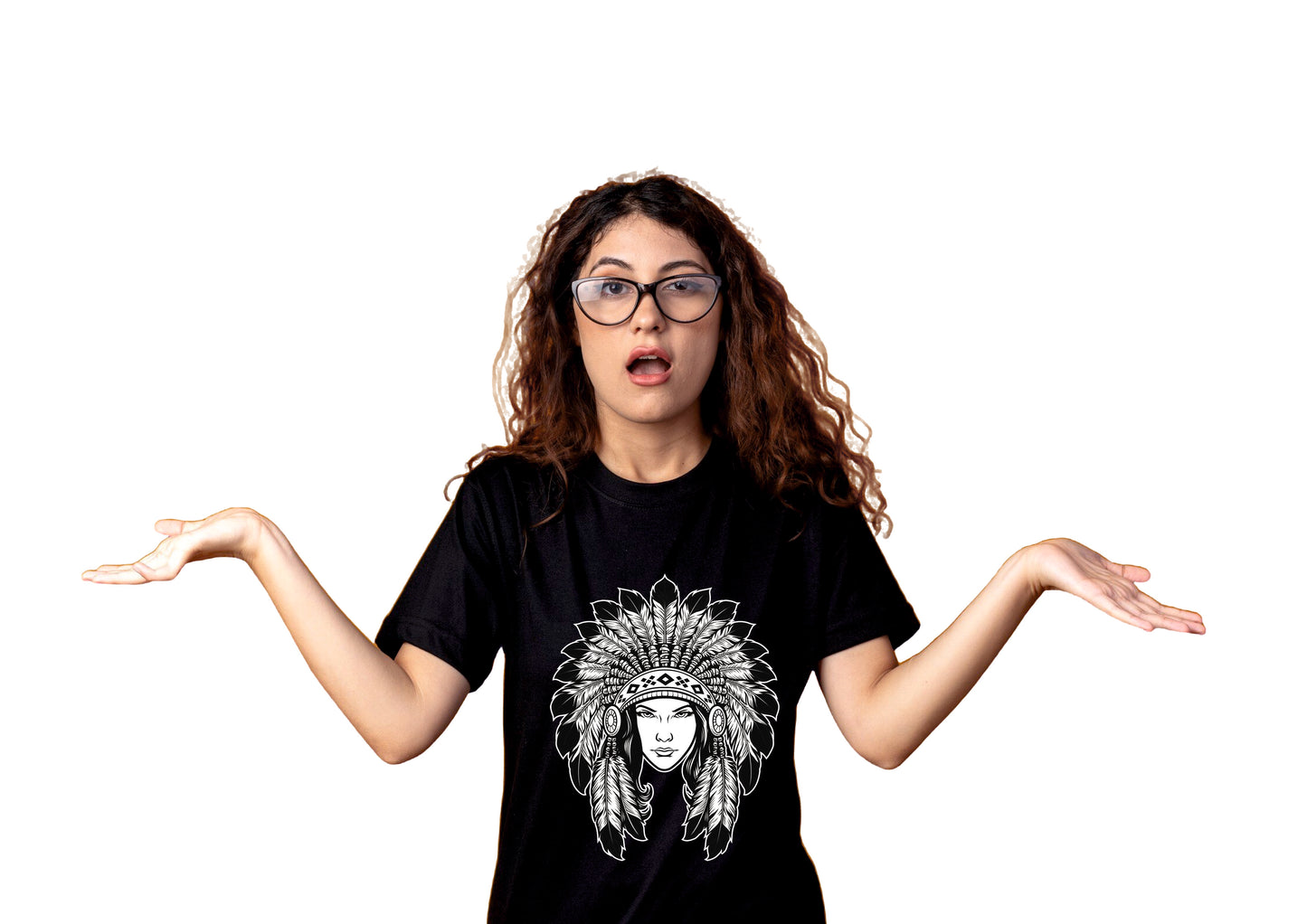 Tribal | Graphic | Black Round Neck T-Shirt | Women/Girl