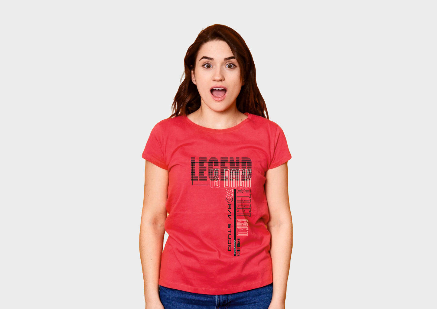 Legend | Scarlet Red | Round Neck T-Shirt for Women