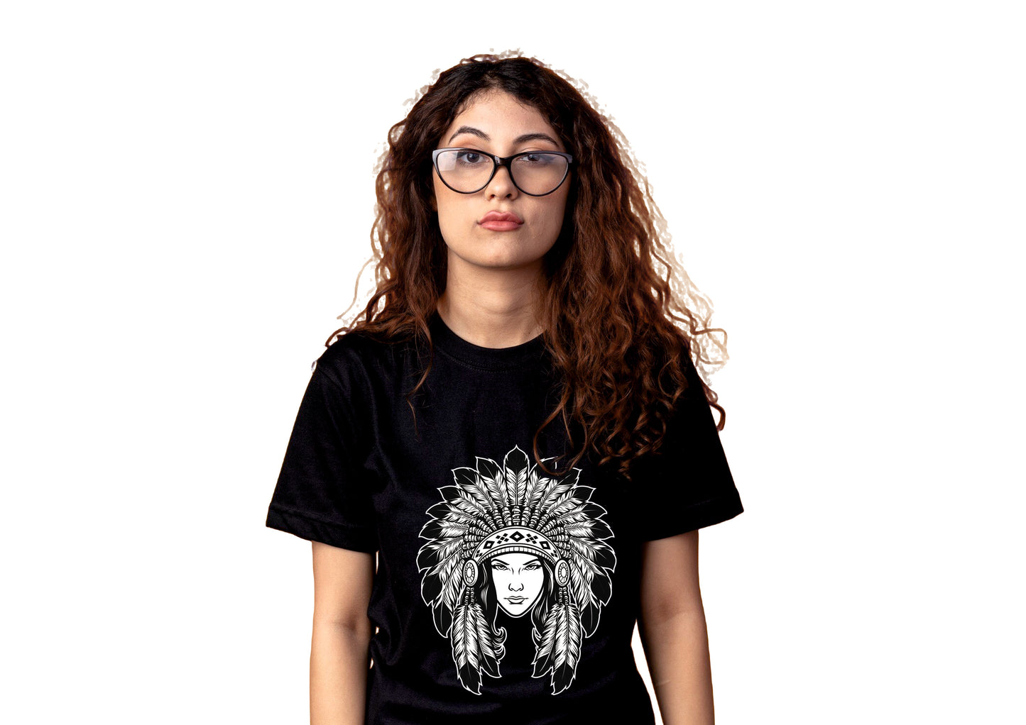 Tribal | Graphic | Black Round Neck T-Shirt | Women/Girl