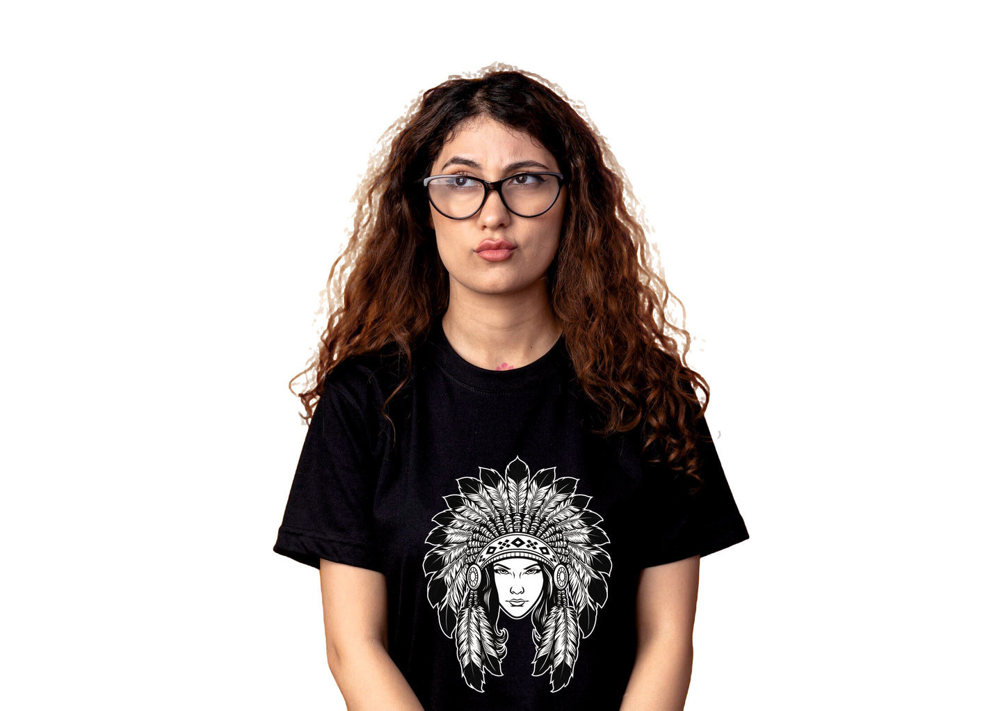 Tribal | Graphic | Black Round Neck T-Shirt | Women/Girl