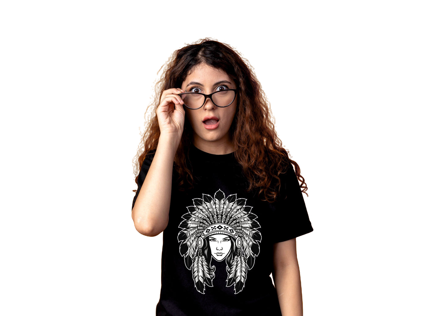 Tribal | Graphic | Black Round Neck T-Shirt | Women/Girl