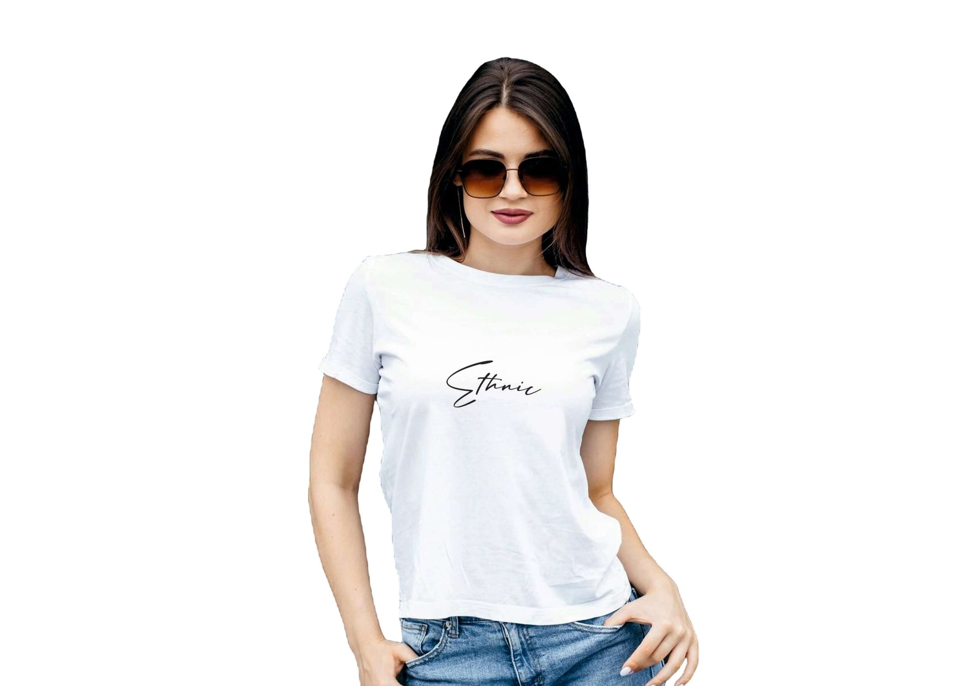 White Feathers Round Neck T-Shirt for Women | Cotton