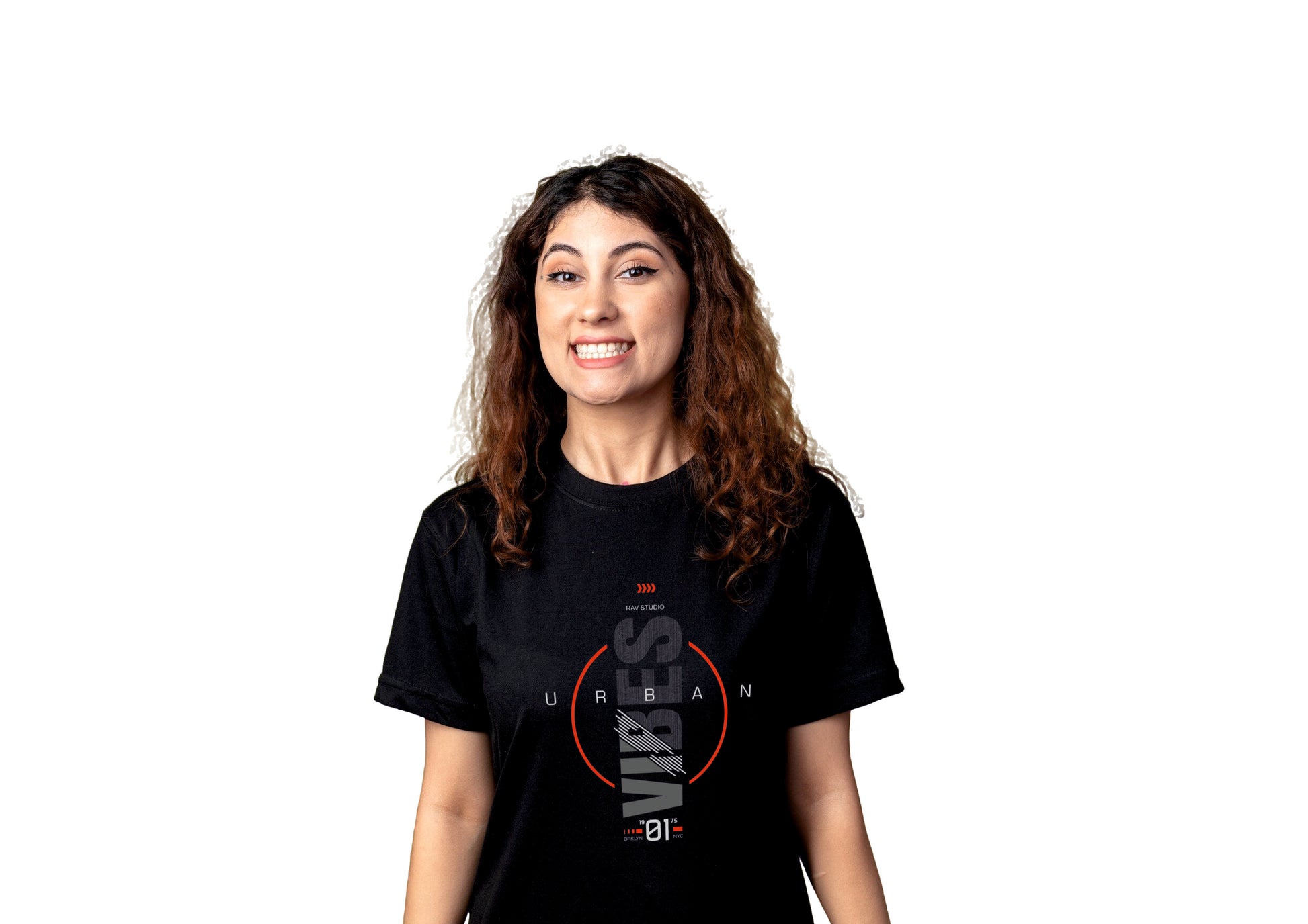 Urban Vibes Black Cotton Round Neck T-Shirt for Women