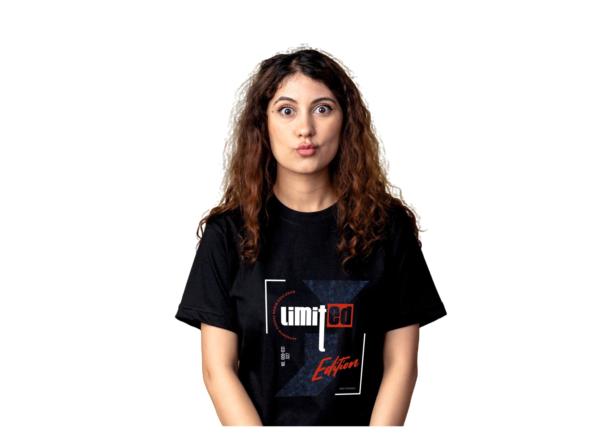 Limited Edition Black Round Neck T-Shirt for Women