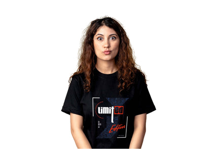 Limited Edition Black Round Neck T-Shirt for Women