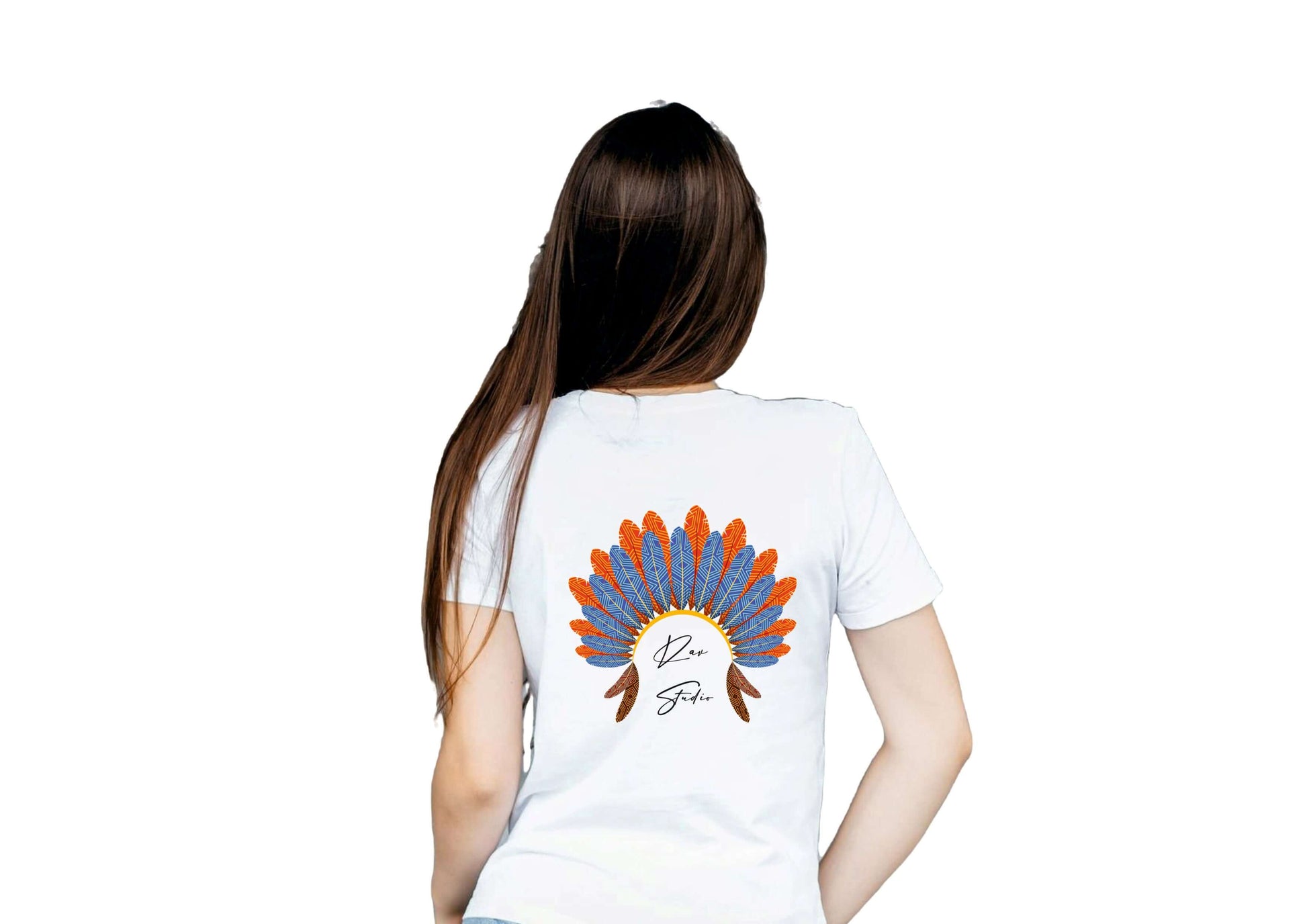 Boho Style White Cotton Round Neck T-Shirt for Women