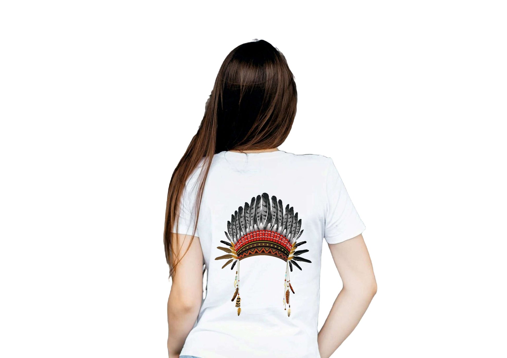 White Feathers Round Neck T-Shirt for Women | Cotton