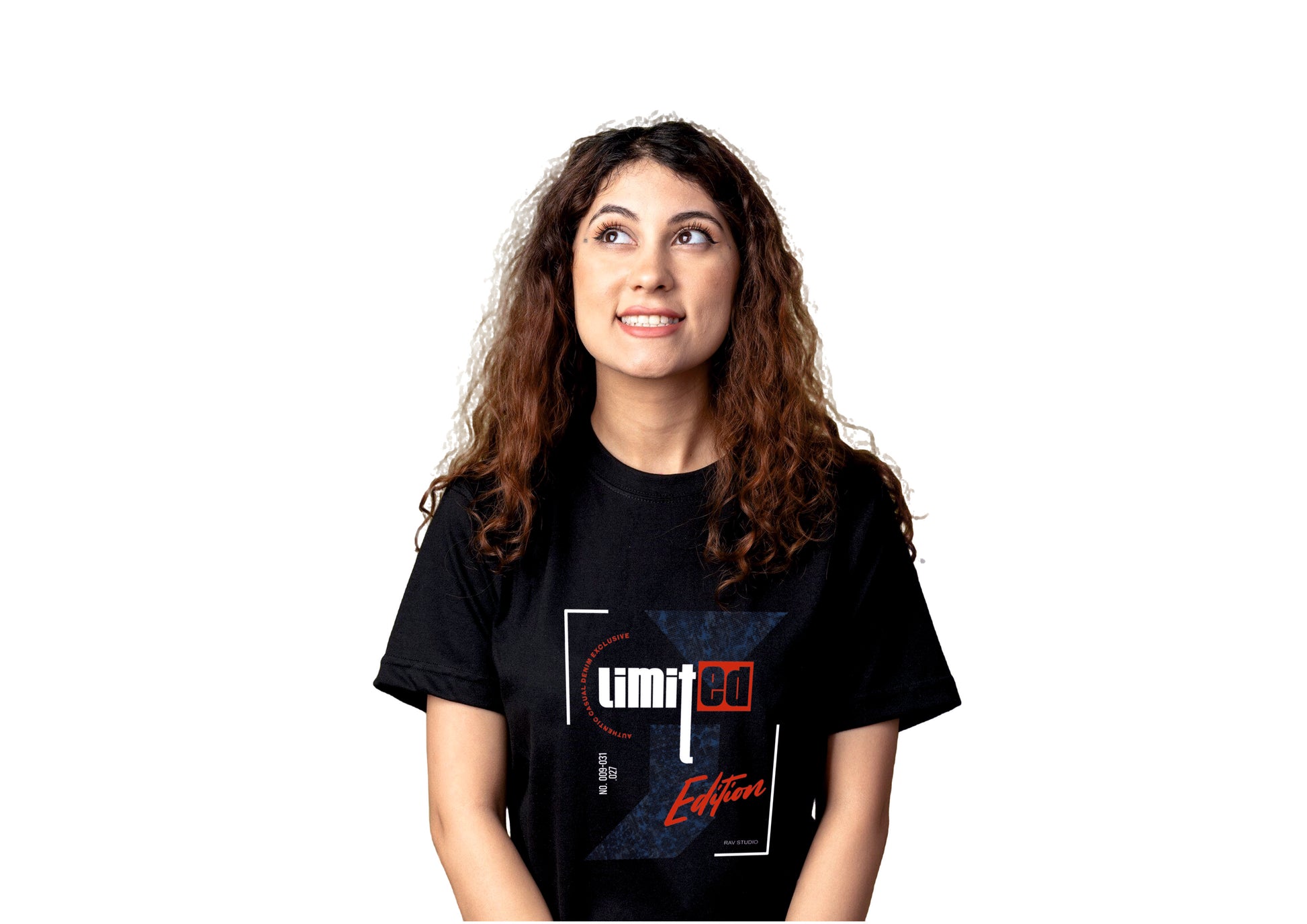 Limited Edition Black Round Neck T-Shirt for Women