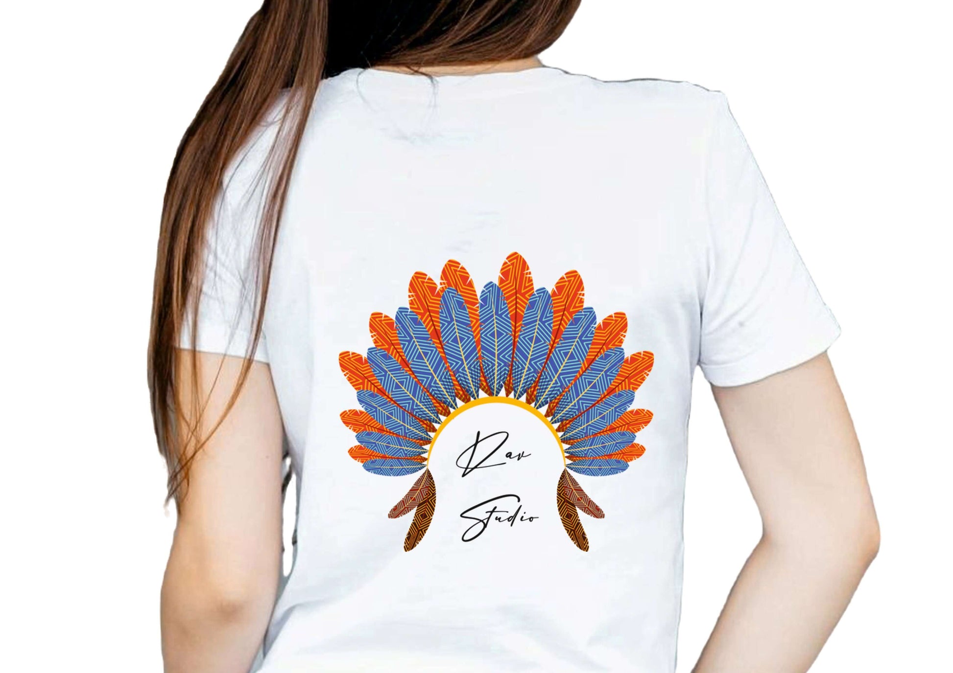 Boho Style White Cotton Round Neck T-Shirt for Women