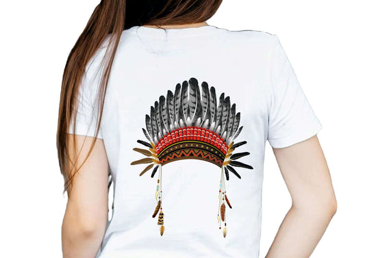 White Feathers Round Neck T-Shirt for Women | Cotton