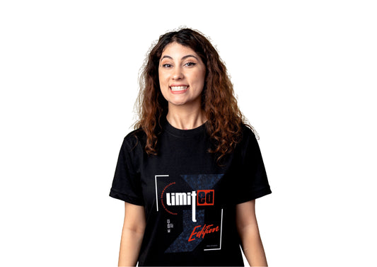 Limited Edition Black Round Neck T-Shirt for Women