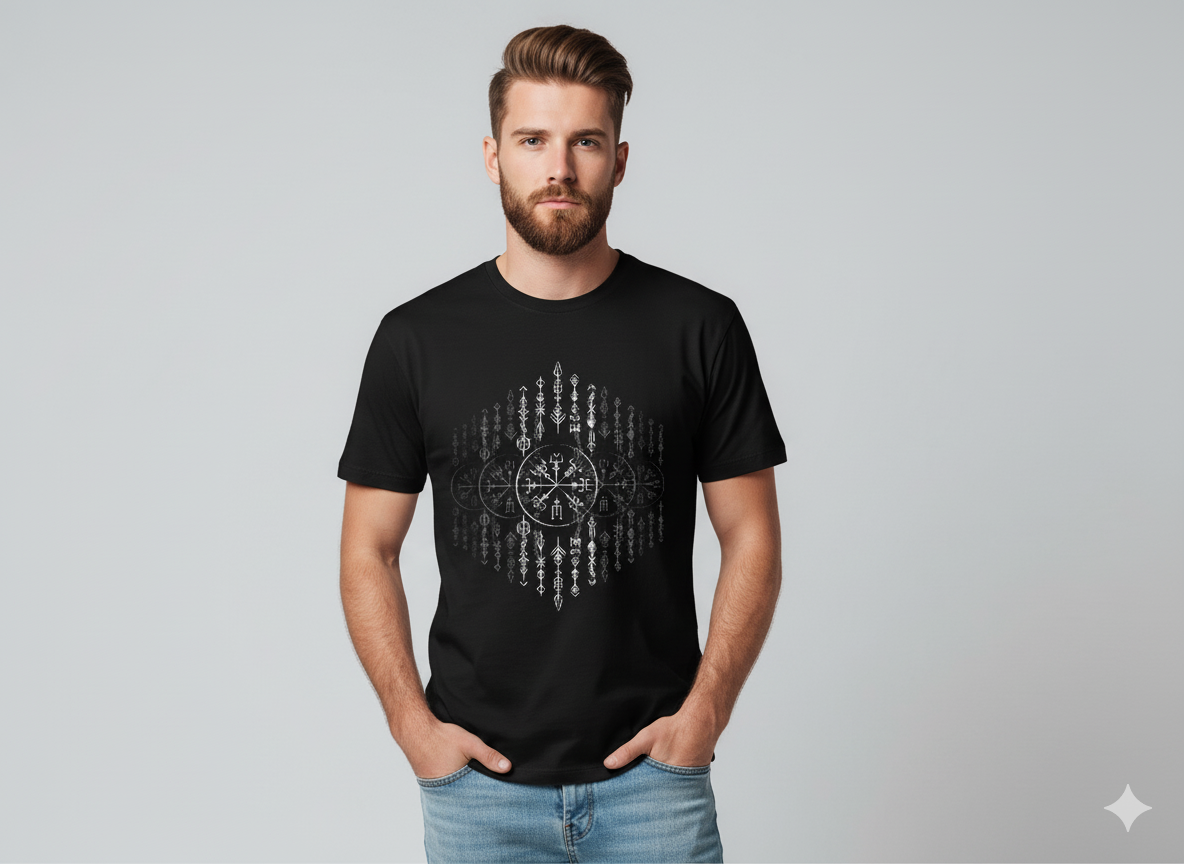 rav-muse-norse-paths-vegvisir-runic-tee-men