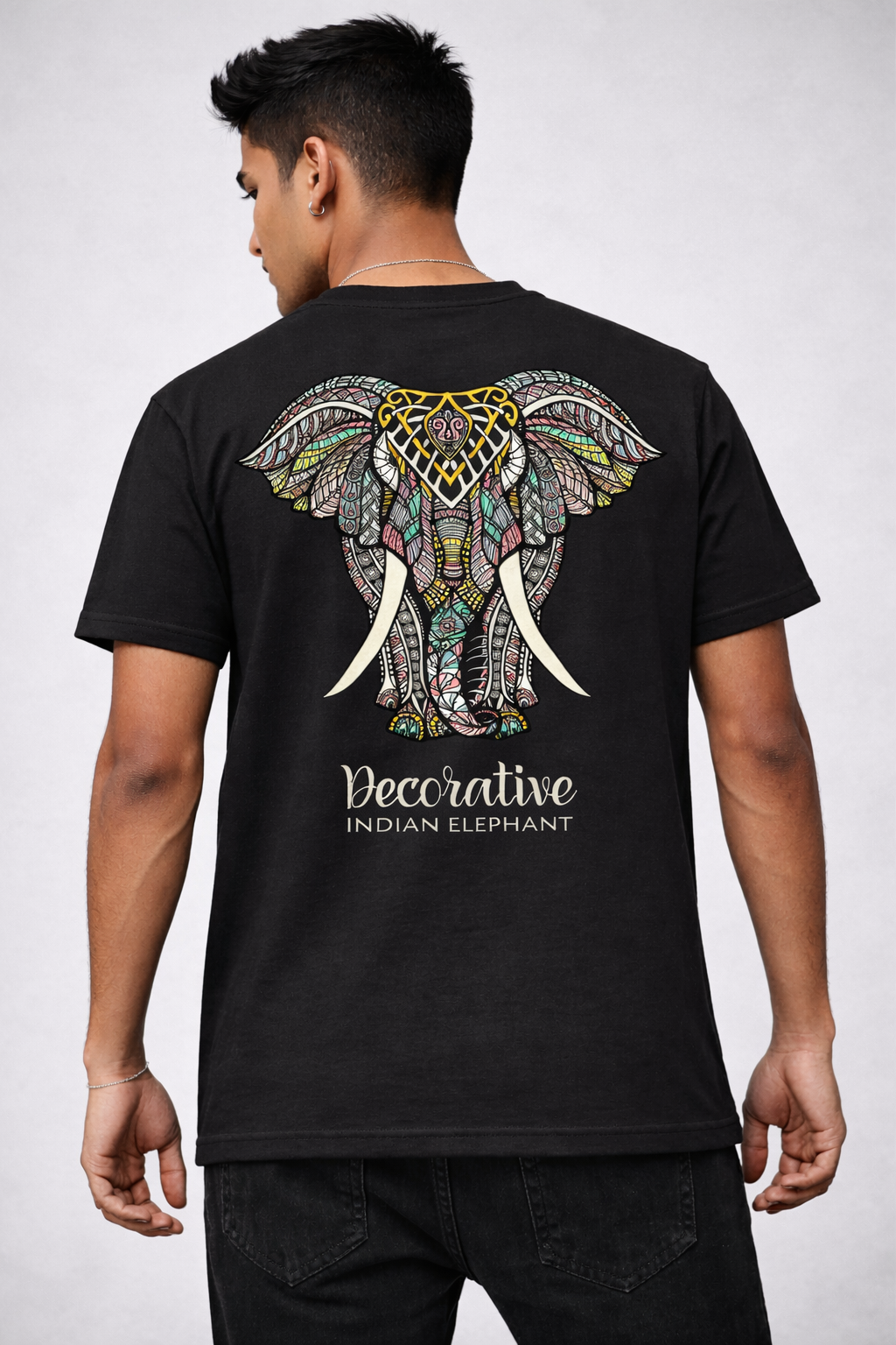 Decorative Indian Elephant Art Tee