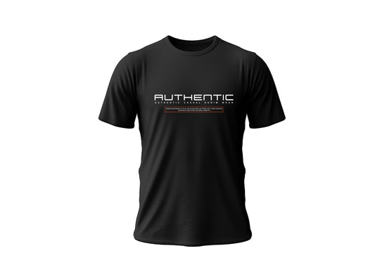 Authentic - Black | Design | Round Neck T-Shirt For Men | Cotton