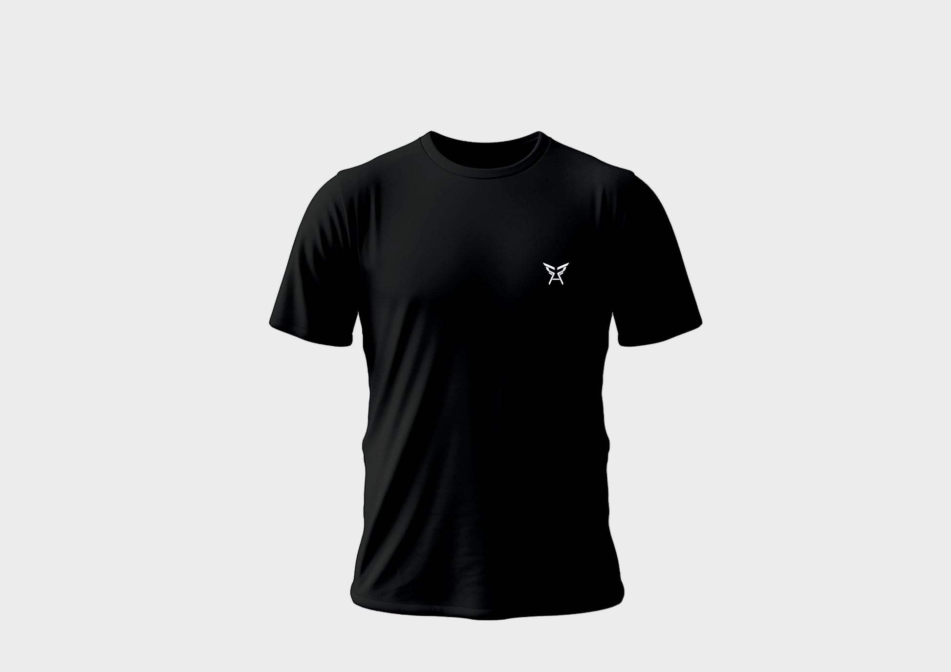 RAV Black Round Neck T-Shirt for Men - Cotton L Size