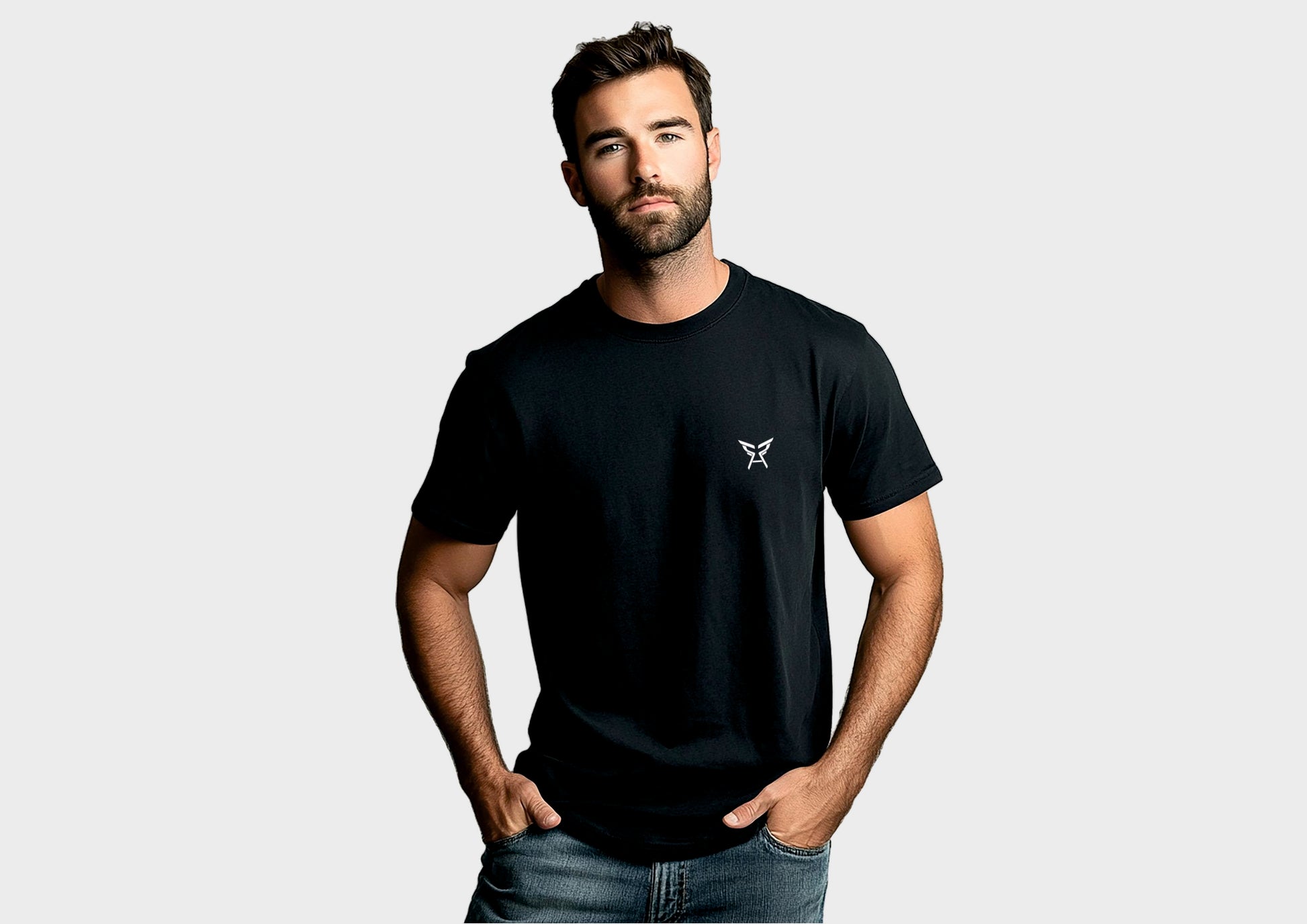 RAV Black Cotton Round Neck T-Shirt for Men - XL