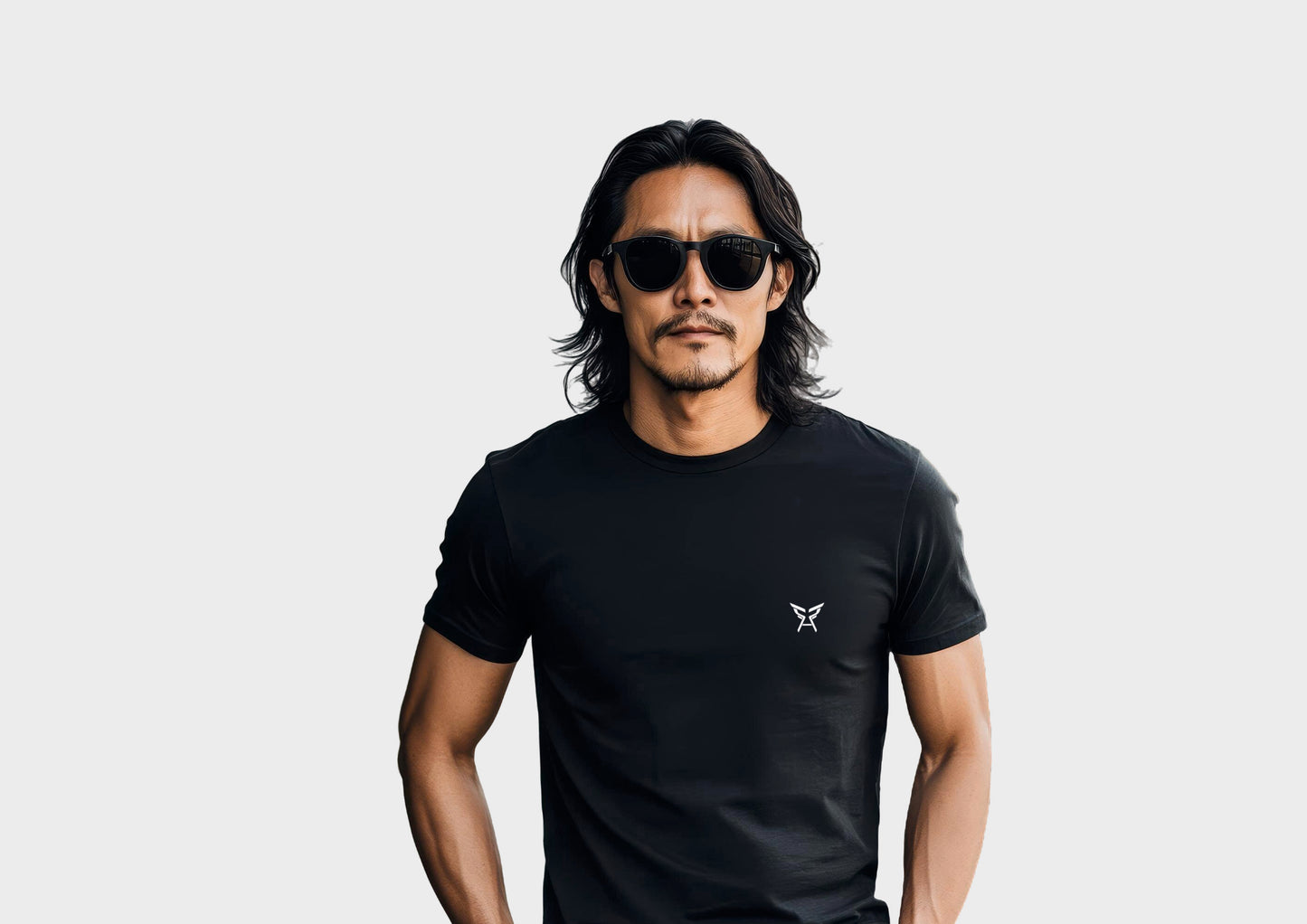RAV Black Round Neck T-Shirt for Men - Cotton L Size