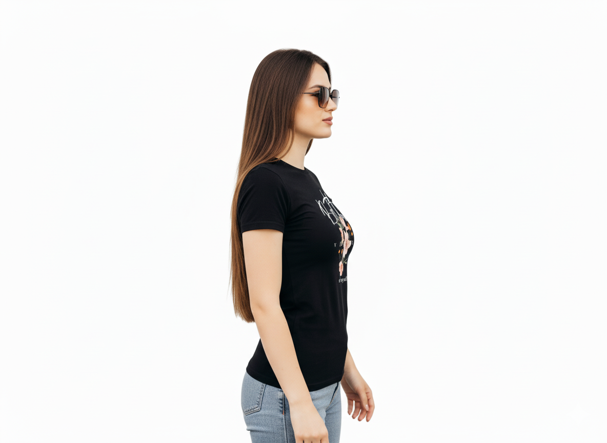 The "Better Version" Floral Tee (Black) for Women | RAV Studio