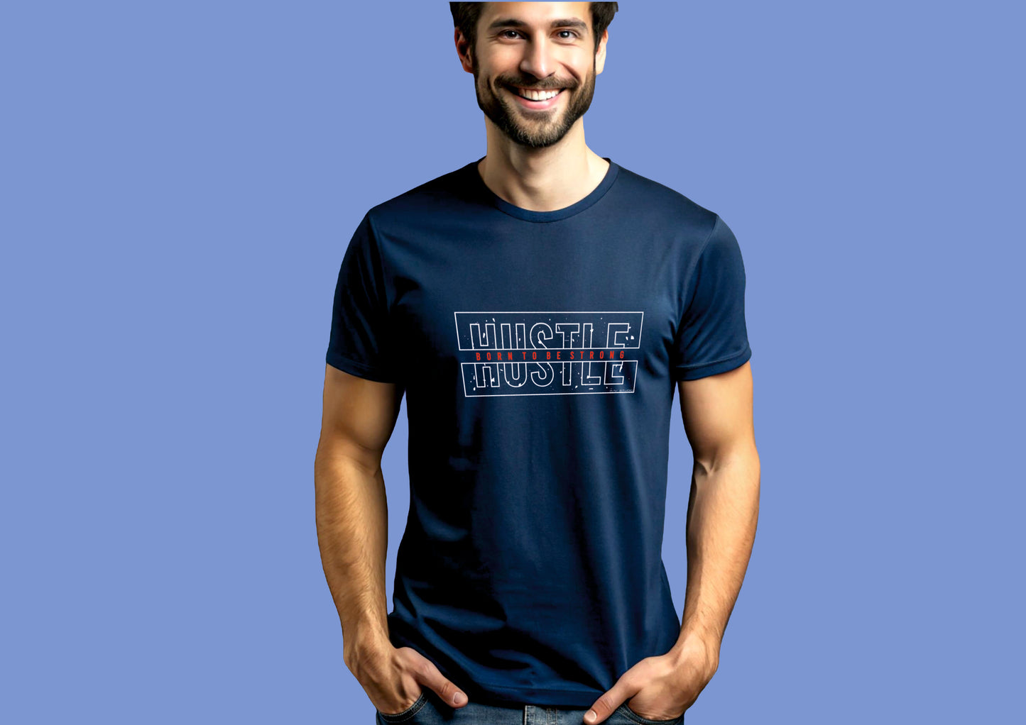 RAV - Navy Blue | Design | Round Neck T-Shirt For Men | Cotton | XL – Size