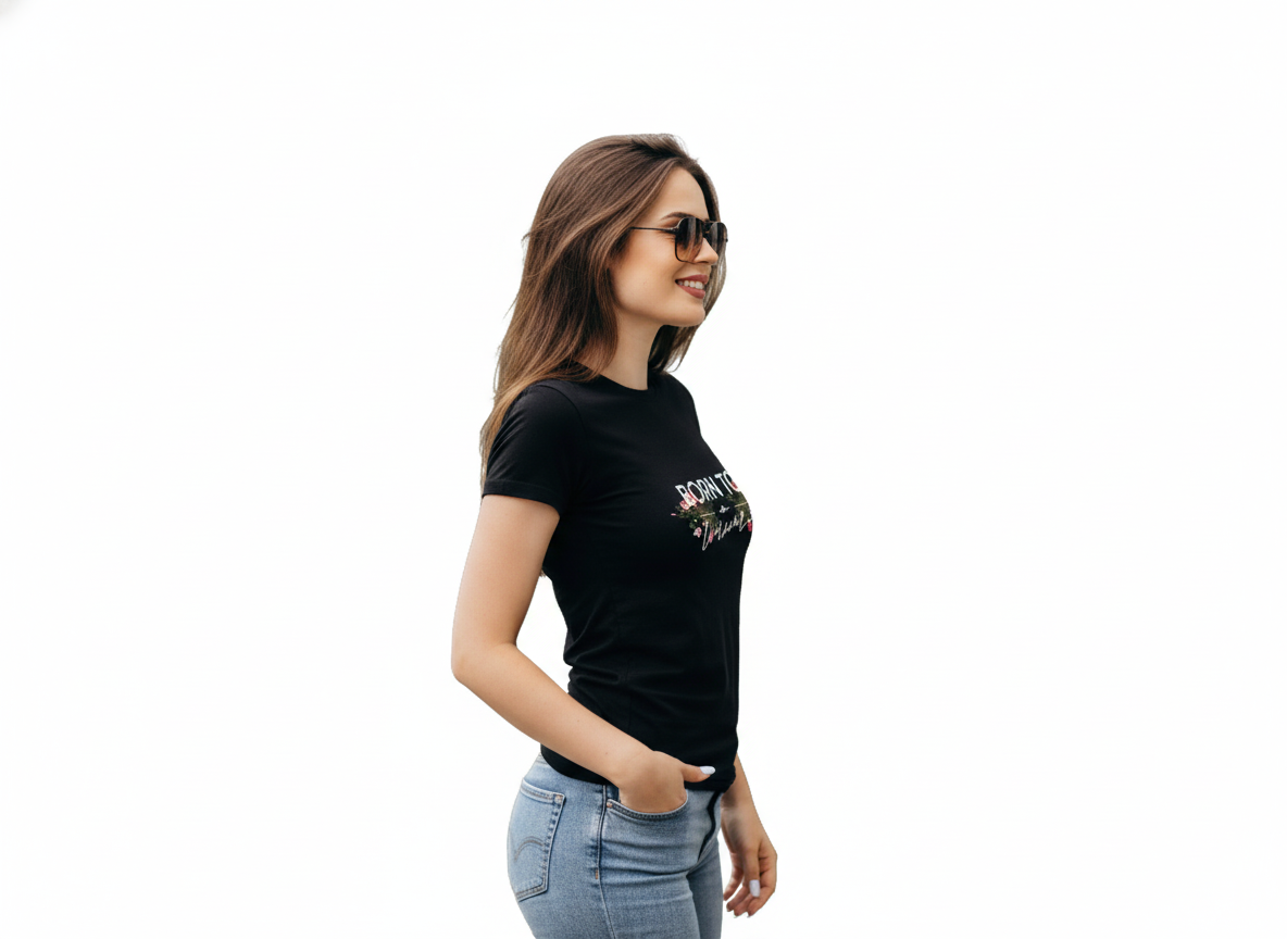 Women's Floral Tee: Born to be Authentic-RAV